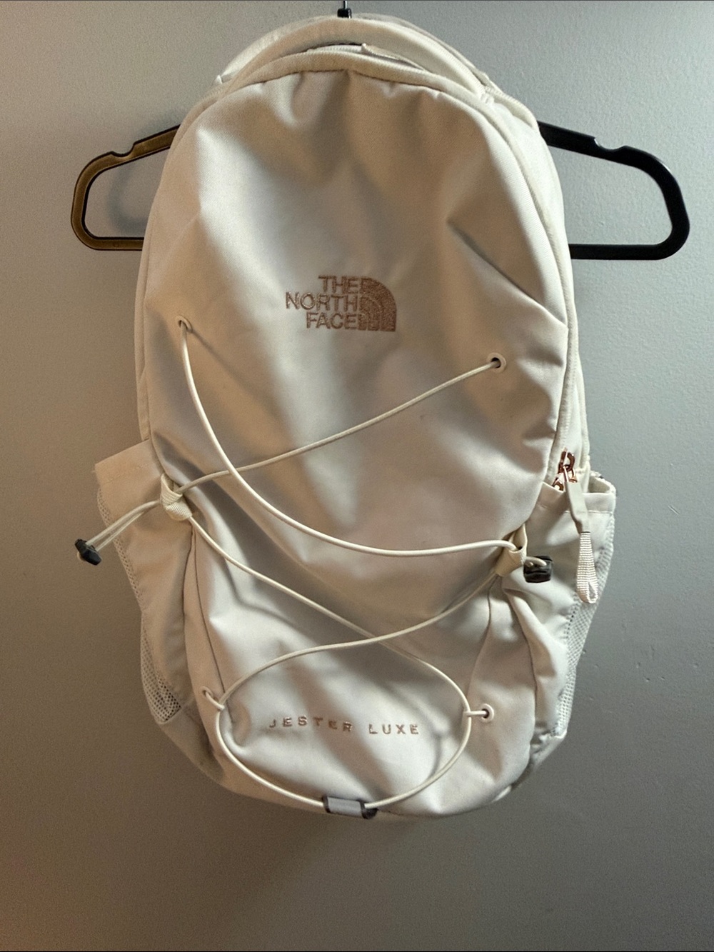 The North Face Jester Luxe Backpack in Cream with Rose Gold Accents - Picture 4 of 15